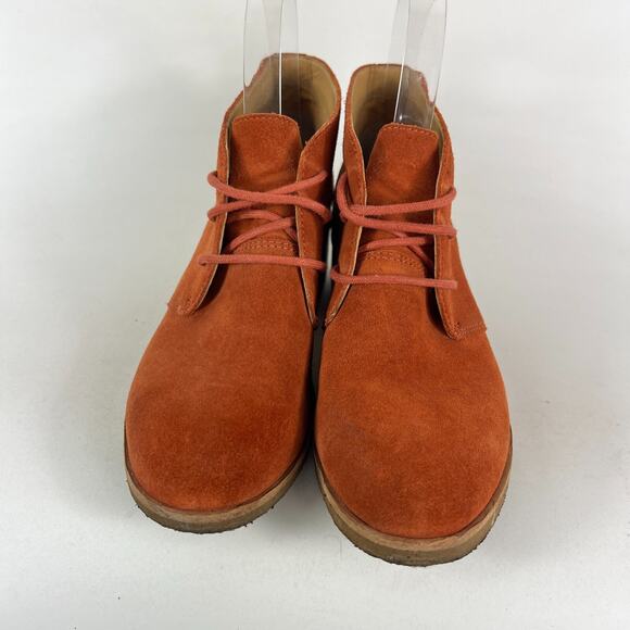 Clarks Desert Boots Women 6.5 Brown Suede Lace Up Ankle Block Heel Casual Bootie - Picture 4 of 10